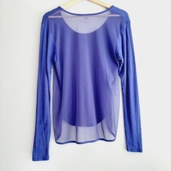 KARMA Athletic Lace Panel Long Sleeve Top Purple Sz S - Picture 5 of 8